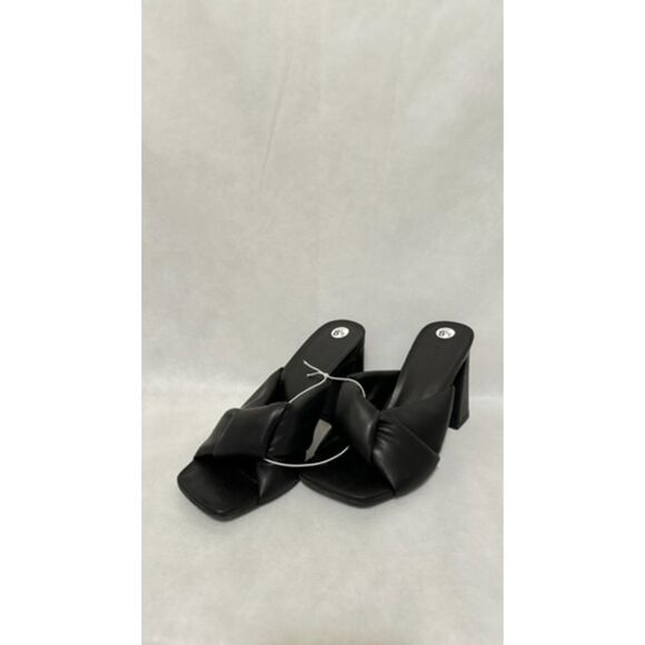 NWT OPEN EDIT Saydee Black Mid Heel Sandals Nordstrom - Picture 1 of 5